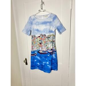 Rafaella Weekend City Seascape Structured Italian Coastal Short Sleeve Dress 6